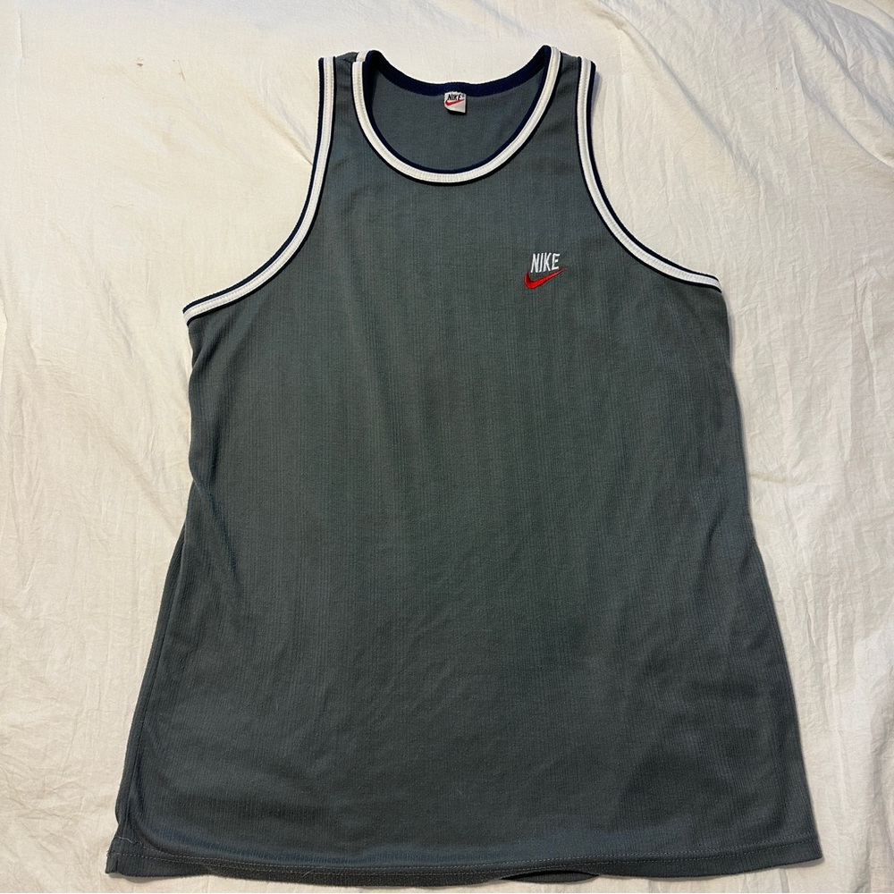 Vintage Nike Men's Gray Tank Top 90s Y2K